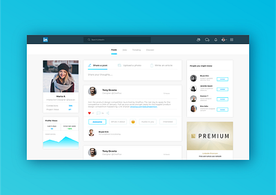 LinkedIn app design application design interaction interface linkedin redesign social network social network media ui ui design uiux web design web designer web development webdesign website website builder website concept website design
