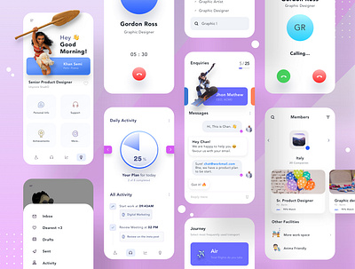 Activities & Schedule Meeting 📞 UI Kit - Work From Home 💌 2d calling app chat app design dribbble event app google design icon illustration invite ios7 meeting menu bar mobile ui slide tourism app typography ui vector zoom