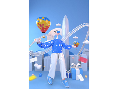 VR 3d branding c4d illustration