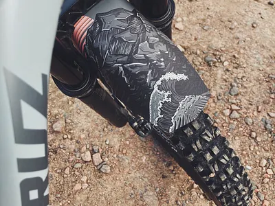 Ground Keeper Custom bike design downhill drawing fender graphic design illustration mountain mountain biking mountains mtb mudguard ocean sea surf surfing