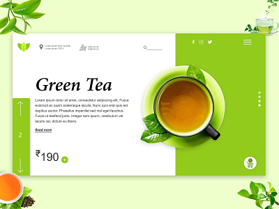 Green Tea Landing Page Concept colorful design greentea photoshop ui design webdesign xd xd design