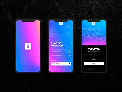 Super Agency App Login Screen agency design holographic login screen rebound website