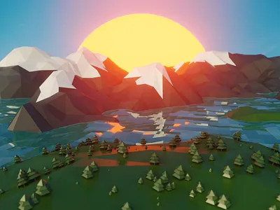 Low Poly Landscape 3d blender landscape lowpoly