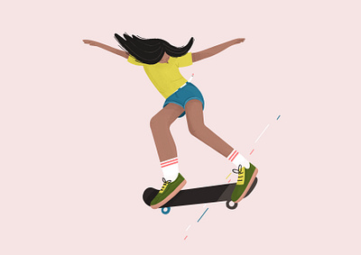 Trendy woman skateboarding character character design girl girl boss illustration procreate skateboard skater trendy woman woman illustration