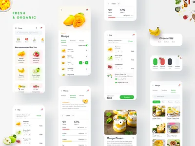 Online Ordering App 2020 add to cart cart page food recipe fresh food fruit order fruits and vegetables online fruits order online shop online shopping organic food product details product listing recipe shopping styleguide uxdesign