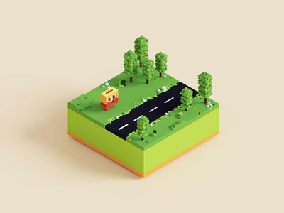 Mini Voxel Forest 3d 3d art cute game design gameart illustration isometric isometric art isometric illustration low poly low poly art magicavoxel pixel art scene voxel voxel art voxelart wallpaper