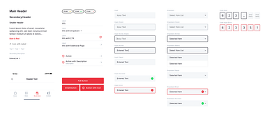 Design Library for Restaurant App app buttons component libary components design libary input light design plattform red restaurant system system design theme ui visual design