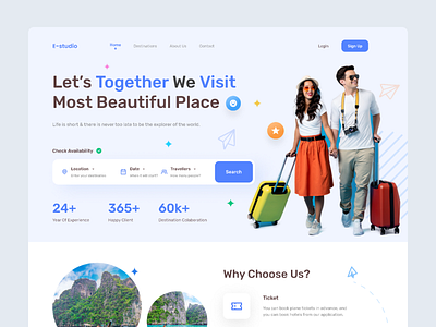 Travel Landing Page ✈️ creative design design e commerce landing food landing graphic design hero hero section landing landing page landing page design landing pages travel travel landing pages travling ui ui design ui ux unique design web design website