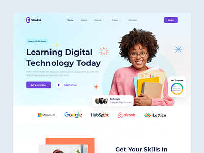 E-learning landing Page class clean design creative landing design e learning e learning landing pages food website hero hero hader hero section landing pages trendy ui ui design ui ux ui ux design web web design website website design