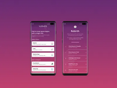 Waves - meditation app aethibo android app calm clean design ios kenankaric meditation meditation app minimal mobile app mobile ui