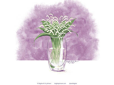 Lily of the valley art digital art digital illustration flora floral flower huely huely challenge huely2020 illustration lily of the valley limited colour palette limited colours still life