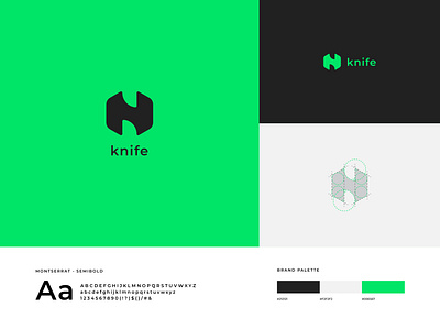 Knife - Branding brand design brand identity branding branding design concept art graphic design green illustration logo logo design logofolio logotype minimal modern