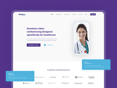 Teladoc Health Landing Page app dashboad figma figmaafrica health landingpage telemedicine ui ux videochat webdesign website