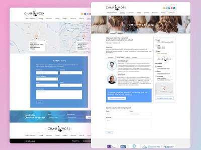 Chairwork Dual Screenshot birmingham event booking events nhs therapist therapy web design agency website design website development wordpress