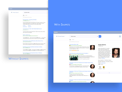 Snippets design for Private Search (desktop) search search engine search results snippet snippets ui design ux ui web design