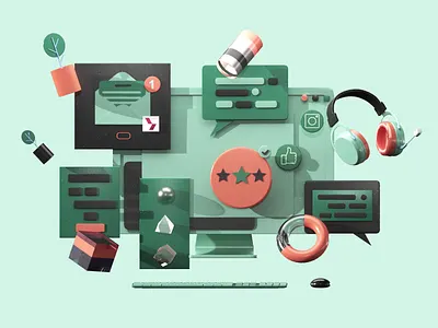 Customer Service 3d 3d animation 3dsmax aftereffect app game graphic design icon illustration interface isometric landing page lowpoly motion render texture ui ux video web design