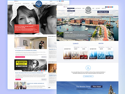 The Beatles Story split screen band blue branding design grey homepage laravel liverpool mobile mobile design music news php the beatles ui web design agency website design website development