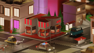 K letter Eden "26 Days of Type" 36daysoftype 3d blender blender3d blender3dart blendercycles illustration kfc letter lettering letters lowpoly restaurant typo