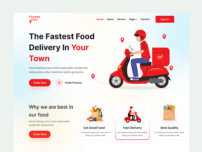 Food Delivery Landing Pages clean design creative landing design food food delivery food landing food landing pages hero hero hader hero section landing pages ui ui design ui ux web design web ui website design