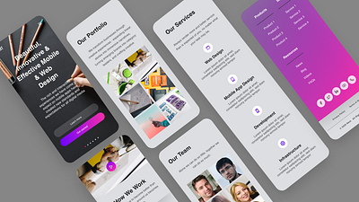 Design Agency Web Responsive Mobile Version color design mobile typogaphy ui