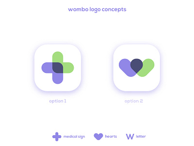 Wombo - Logo Concepts app logo design applogo clever logos creative logos heart designs heart logo letter w logos logo concepts love medical app medical care medical logo medical logo designs minimal design minimalist logo modern logos mother logo motherhood smart logos unique logos