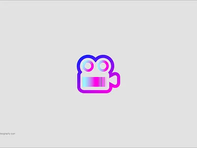 Videography Icon app design flat geometric icon logo ui ux vector web