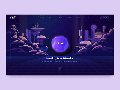 Nesh - The Smart Assistant // Main Animation 3d animation assistant bot branding character emotion future illustration interaction main nesh retro design services smart transition ui ux web website