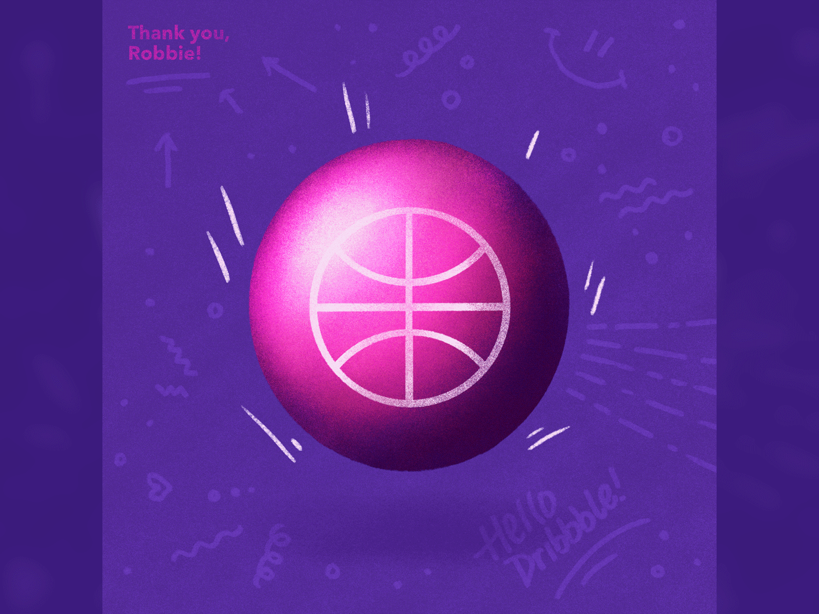 Thank you, Robbie! first shot gif animated hand animation hand drawn animation hello dribble hello world procreate procreate animation sketchy texture wobbly