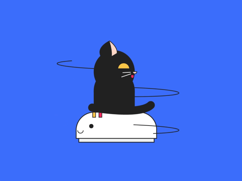 A spin. cat frame by frame illustration loop motion motion animation motion graphics robot spin