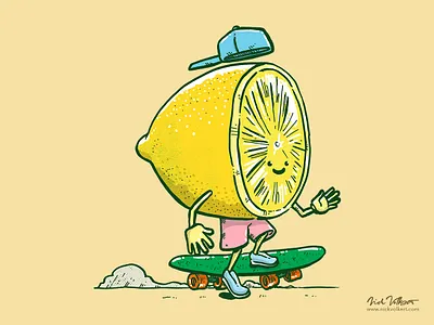 The Lemon Skater fruit illustration lemon skateboard skatedeck skater skating