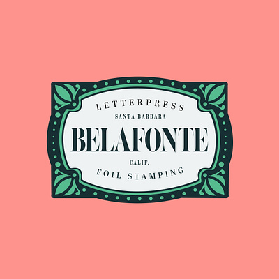 Belafonte Logo belafonte branding embossing foil leaf foil stamping illustrator letterpress logo logo package papercraft