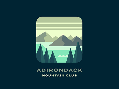 Adirondack Mountain Club (#1) adirondacks forest illustration lake landscape mountain mountains new york new york state woods