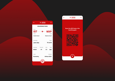 Boarding Pass 024 airline app boarding pass daily 100 challenge daily ui dailyui dailyuichallenge design turkish airlines uidesign