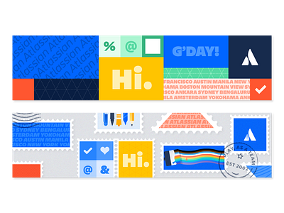 Show off your Atlassian pride in LinkedIn and Zoom atlassian branding design icon illustration typography vector