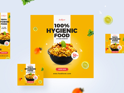 Food & Restaurant Web Ad Banners ad banner food food banner fruit google ad banner restaurant spicy ui ux web ad banner web design