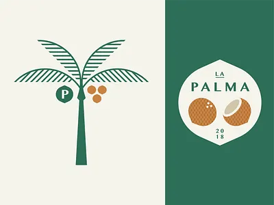 La Palma part 2 badge bar beach cabana cantina coconut crest drink frond geometric illustration leaves logo nut ocean palm restaurant retro tree vintage