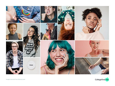 Collegefind me Mood Board creative direction education app native app