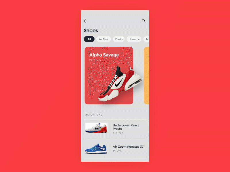 Parallax swipe interaction by Sahil Dabas on Dribbble