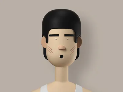 Bruce Lee 3d character 3d character modeling bruce lee geometric illustration illustrator shape