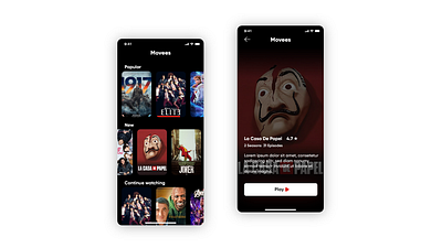 Movees UI Design app design flat illustration minimal type ui uidesign ux web