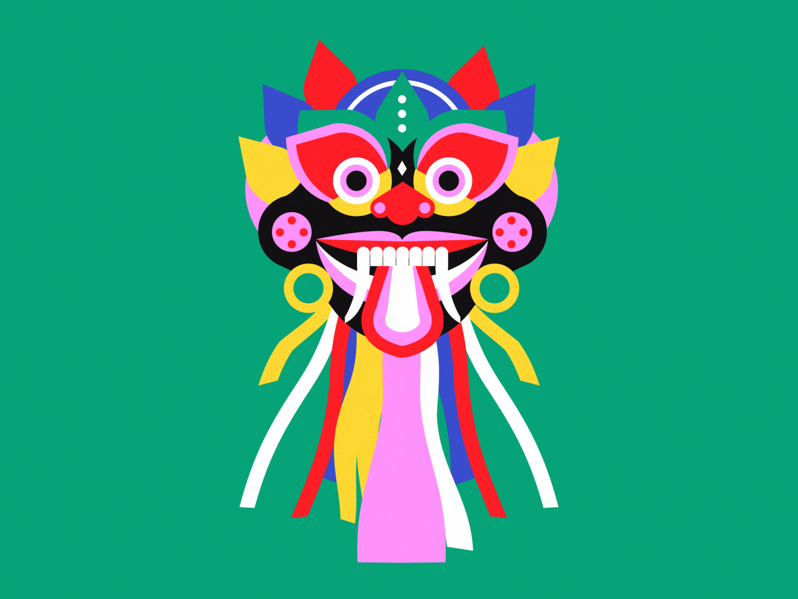 Balinese dragon animation bali balinese character character design chinese dragon color dragon flat floating gif illo illustration loop motion graphics travel