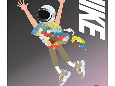 Space Hippie art design flat illustration illustrator minimal nike nike running nike shoes type vector