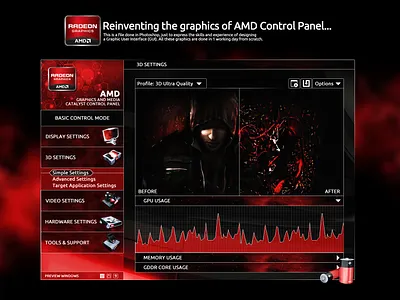 Reinventing the Graphics control panel design software design ui design ux design