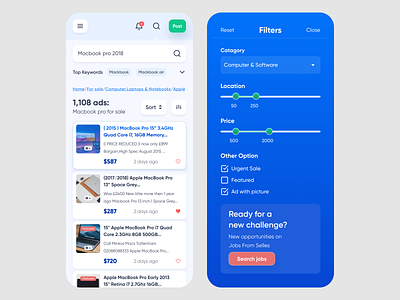 Classified Website Responsive UI advertising advertising design advertisment application design buy sell classified classified ads dashboard design filtering makbook mobile app mobile apps online selling selling platform serach page sorting web application web applications website