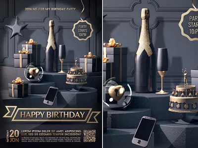 Birthday Flyer anniversary balloons banner bash bday birthday birthday bash birthday flyer birthday invitation flyer invitation party poster