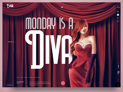 Monday is a diva diva headerdesign photoshop red retro typographie ui design webdesign