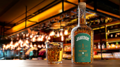 Jameson bottle 3ddesign 4d animation arnold render art artwork c4d cinema cinema 4d design digital art digital design dribbble dribbble best shot graphicdesign octane render photoshop product product design ui