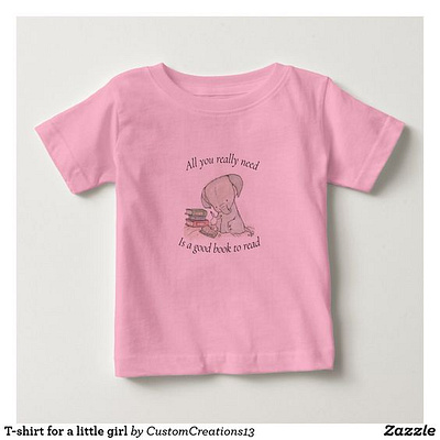 Pink Shirt booklover books childrensbooks elephant kids kidsbooks lovebooks pink read reading zazzle