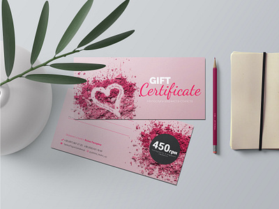 Gift Certificate beauty branding certificate design designer gift gift certificate graphic makeup polygraphy print design studio style