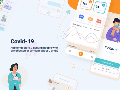 Covid 19 healthcare App animation app ui chat app corna virus coronavirus update design systems full presentation health app health care illustration medical medical app medical design medicale service message motion design online medical pixency presentation statistic